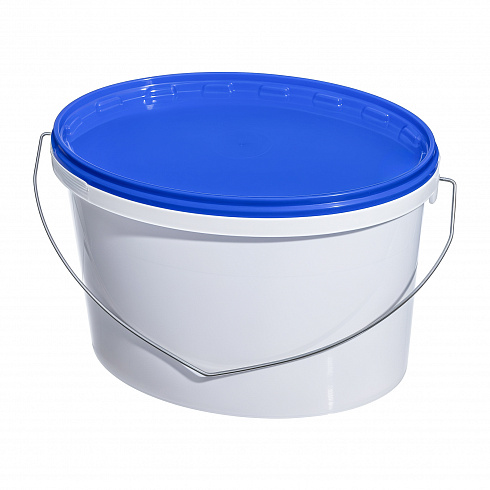 пластиковое ведро овальное 5,8 л с синей крышкой