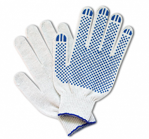 перчатки х/б текс. с пвх белые