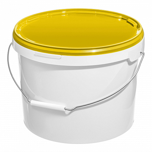 пластиковое ведро jet 110 (11,3 л) металл. ручка, желтая крышка