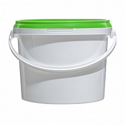 пластиковое ведро jet 34 (3,4 л) с зеленой крышкой