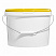 пластиковое ведро jet 110 (11,3 л) металл. ручка, желтая крышка