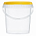 прозрачное ведро 1,1 л пластиковое с желтой крышкой