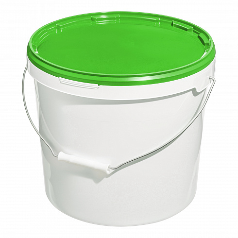 пластиковое ведро jet 150 (15,9 л) металл. ручка, зеленая крышка