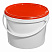 пластиковое ведро jet 110 (11,3 л) с красной крышкой