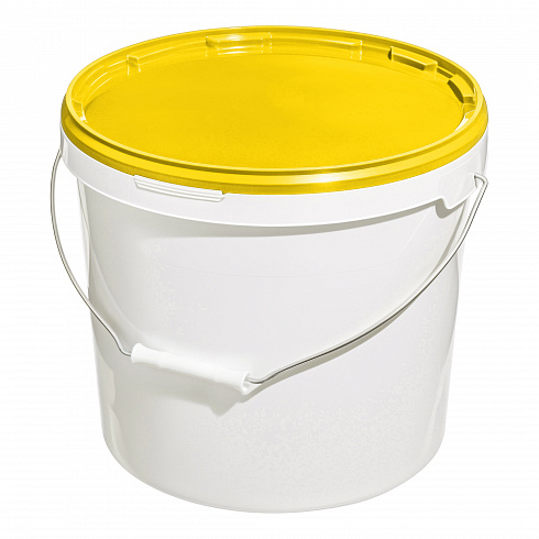 пластиковое ведро jet 150 (15,9 л) металл. ручка, желтая крышка
