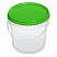 прозрачное ведро 0,86 л с зеленой крышкой
