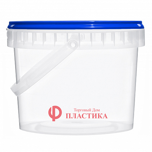 прозрачное ведро 2,3 л с синей крышкой