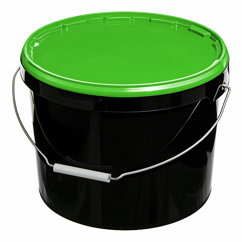 ведро техническое jet 110 (11,3 л) металл. ручка, зеленая крышка