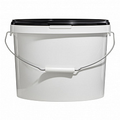 пластиковое ведро jet 110 (11,3 л) металл. ручка, черная крышка