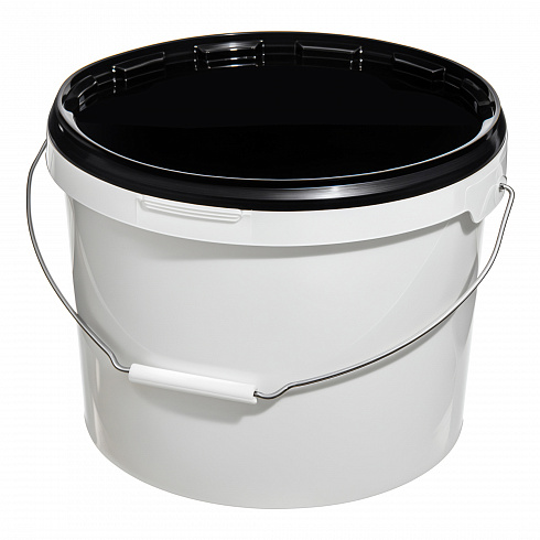 пластиковое ведро jet 110 (11,3 л) металл. ручка, черная крышка
