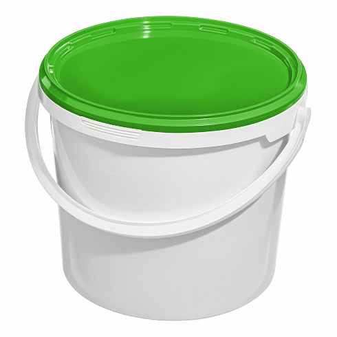 пластиковое ведро jet 56 (5,7 л) с зеленой крышкой