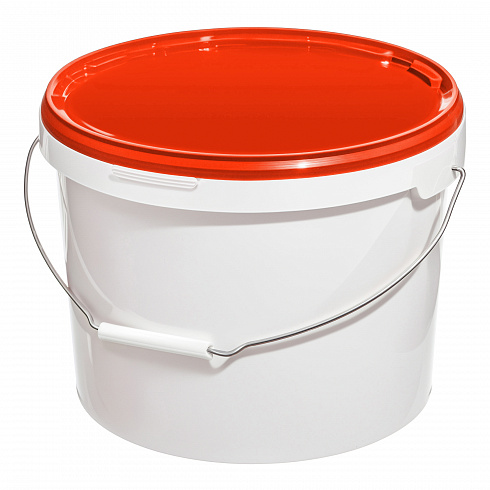 пластиковое ведро jet 125 (13,2 л) с красной крышкой