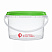 прозрачное ведро 2,6 л с зеленой крышкой